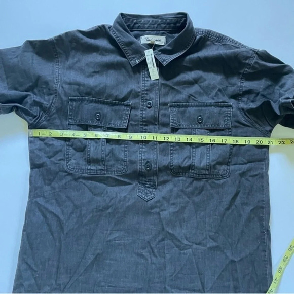 New Madewell Denim Popover Shirtdress Lunar Wash - Picture 9 of 9